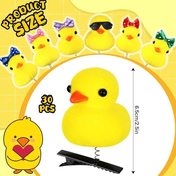 30 Pcs Yellow Duck Hair Clips Cartoon Animal Hairpins Gift for Women main image 5